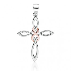 Pandantiv cruciulita argint cu detalii placate cu aur roz DiAmanti Z1715CRGR-DIA (Argint 925‰ 1,6 g.)